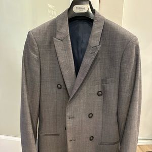 Topman grey double breasted blazer